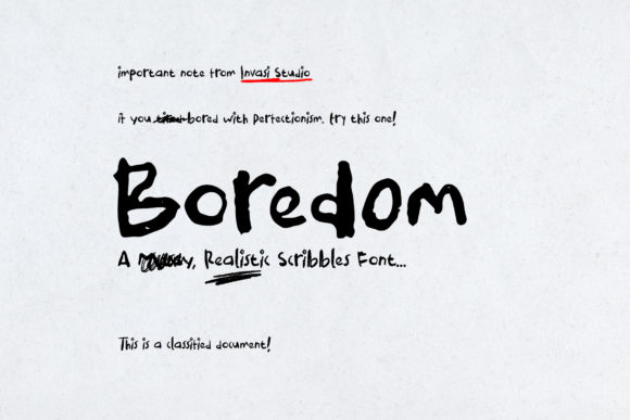 Boredom Font Evaluation